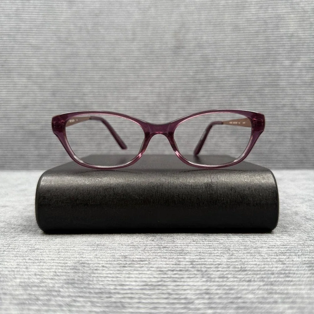 Revlon RV5042 Plum Purple Cat Eye Y2k Eyeglasses Frames Rose Gold Textured 52mm